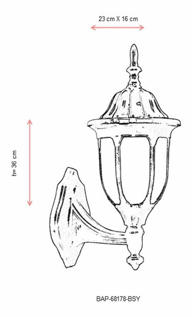 Iluminat de perete pentru exterior Baobab (Negru + alb)