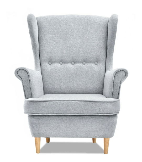 Kreslo ušiak Margis (sivá + čierna)