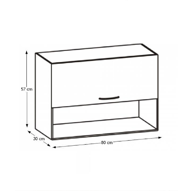 Horná kuchynská skrinka Hariva New G-80 O (biela + dub sonoma) *výpredaj