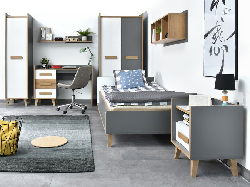 Jednolôžková posteľ Sobrepuso S10 (biela) (s úložným priestorom)