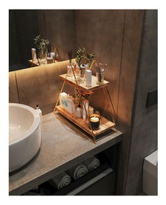 Polica Vitupi 1 (zlatna + smeđa)