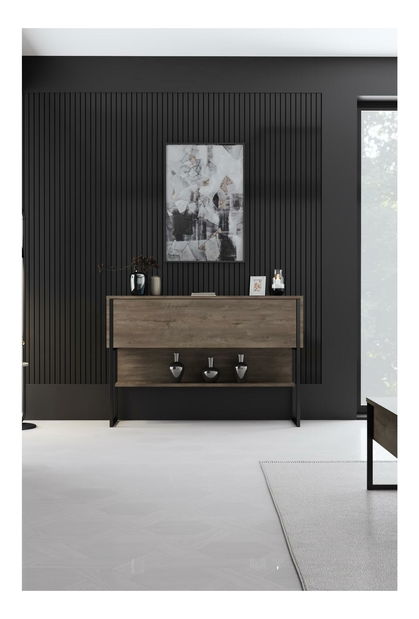 Konzolni stolić Luna 4 (crna + orah)