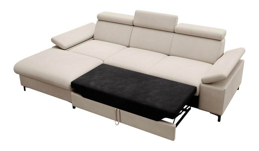 Kutna garnitura Miles (L) (svijetlobež + crna)