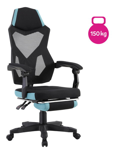 Uredska fotelja Jarak 884H-L036 (crna + neomint)