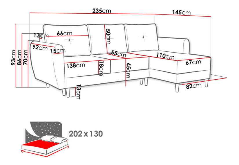 Sofa Mayer (sivo-plava)