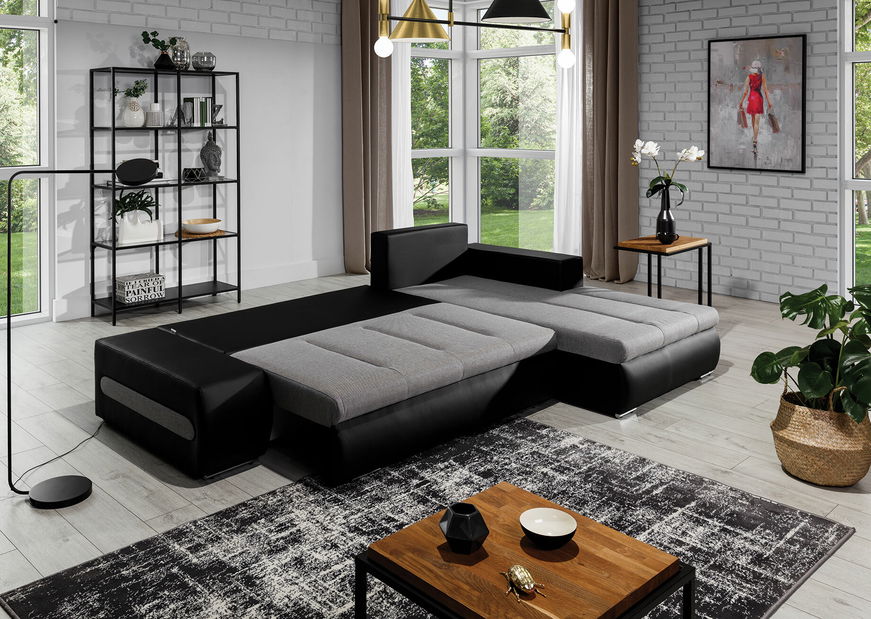 Colțar Ottaro (gri + negru) (D)