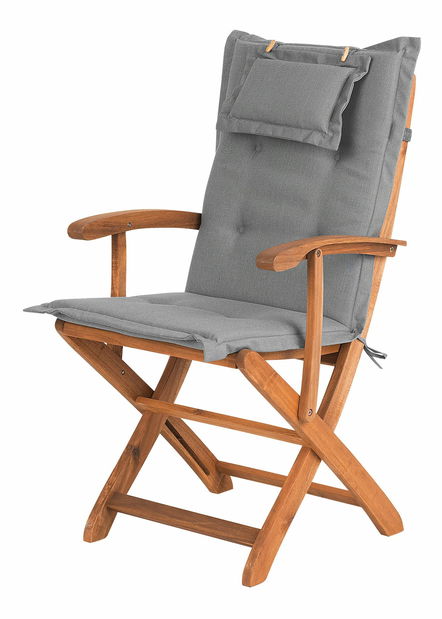 Kerti étkező szett Mali (világos fa) (szürke párna)