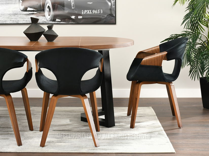 Stolička Kurt (čierna + orech)