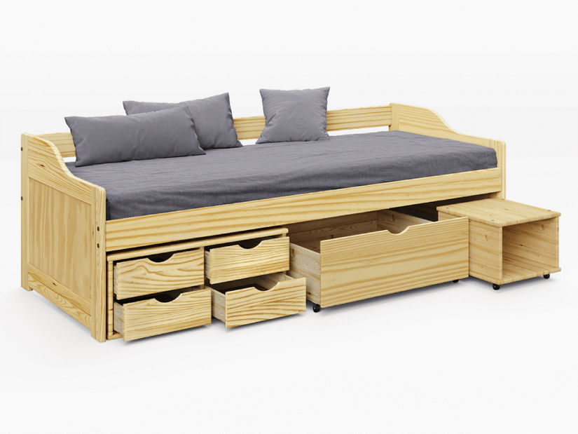 Jednolôžková posteľ 90 cm Moli (prírodná)