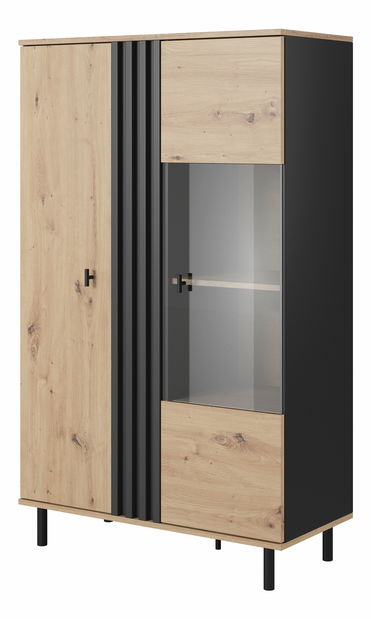 Vitrína Madeira (dub artisan + čierny antracit)