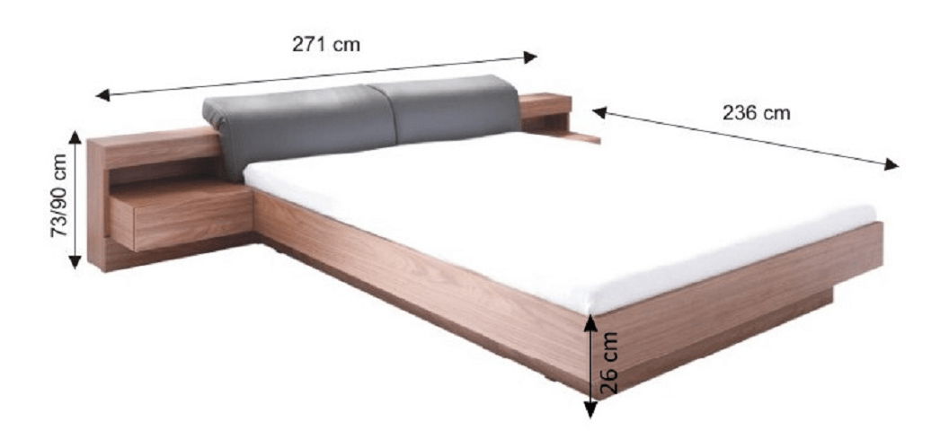 Bračni krevet 160 cm Rimero (2 kom. noćnih stolića s LED rasvjetom) 