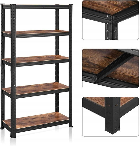 Regál Gadrin (čierna + hnedá)