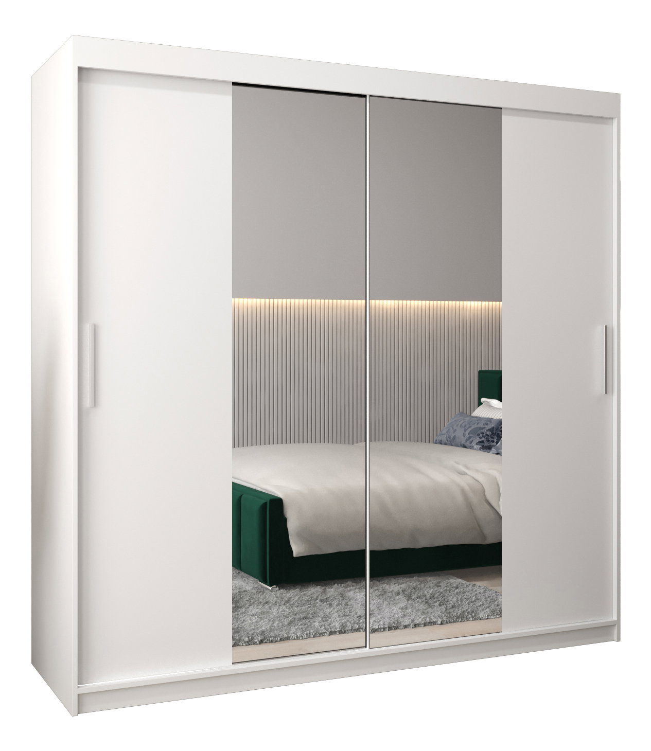 Ruhásszekrény 200 cm Toki 1 (matt fekete + matt fehér)