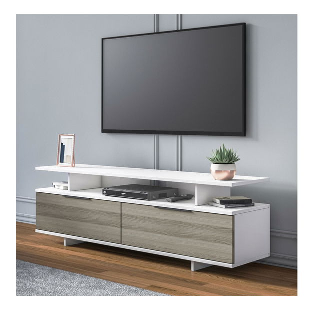 TV asztal/Szekrény Dreamies (szürke + fehér + dió) 