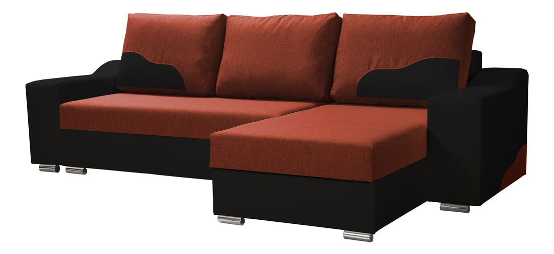Rohová sedačka Wisteria (oranžová + čierna) (P)