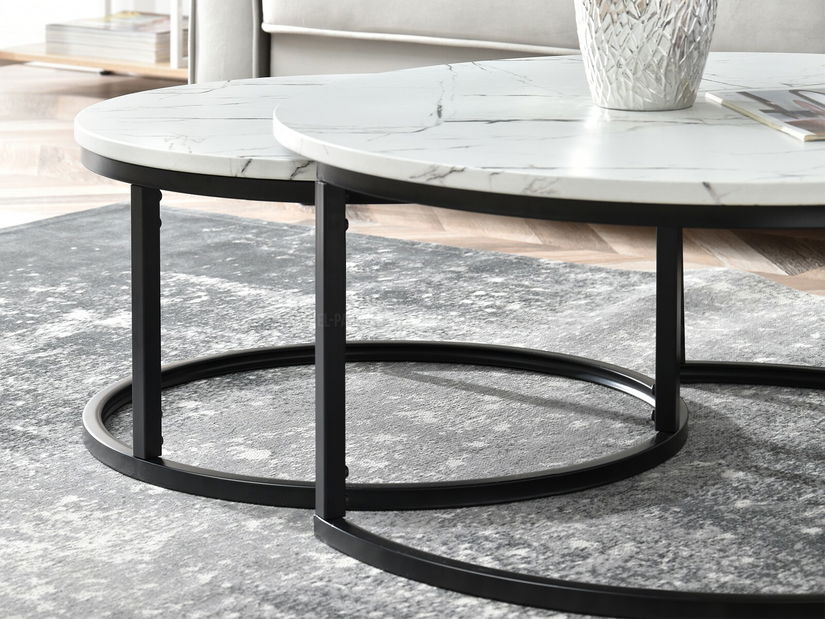 Konferenčný stolík Kolja Zest Xl (biela + čierna)