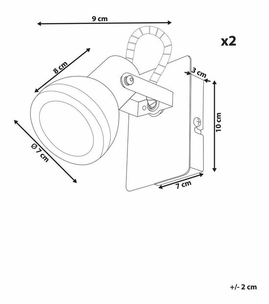 Set 2 ks nástenných svietidiel Braulio (biela)