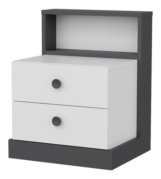 Éjjeliszekrény Live (antracit + fehér)