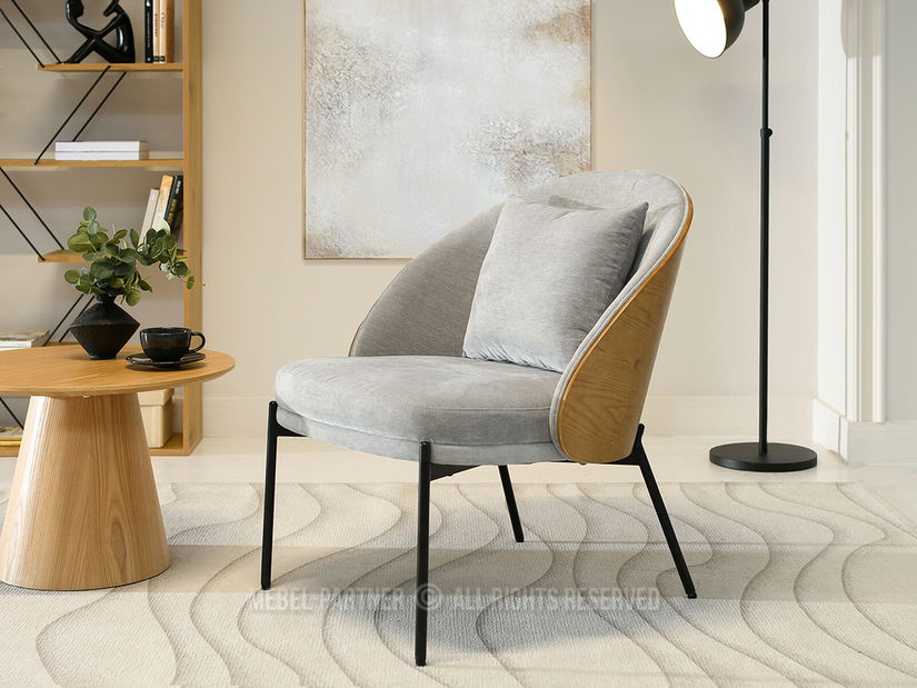 Fotoliu de design Antienos (gri + negru)