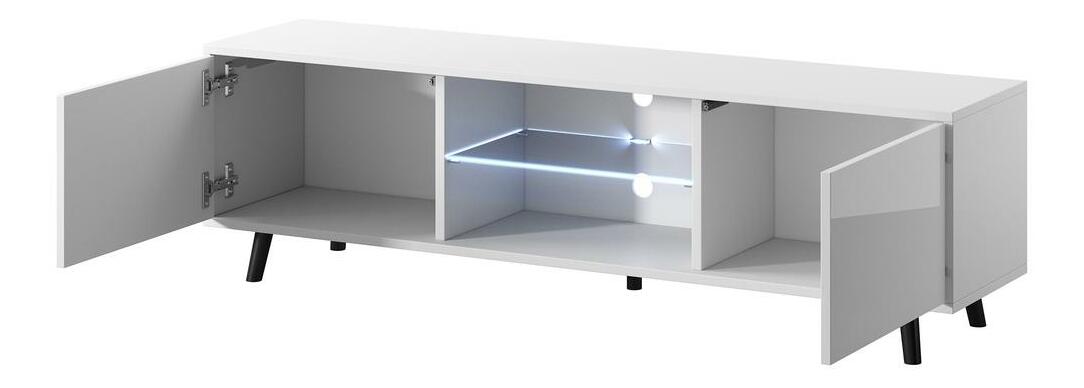 TV skrinka/stolík Leiros (s osvetlením) (biela)