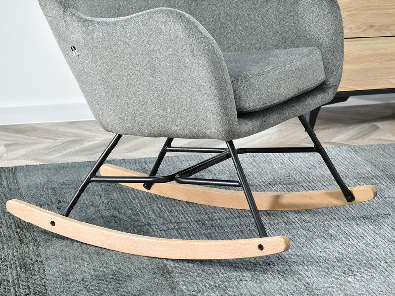 Kreslo Nesia (sivá + buk biely)