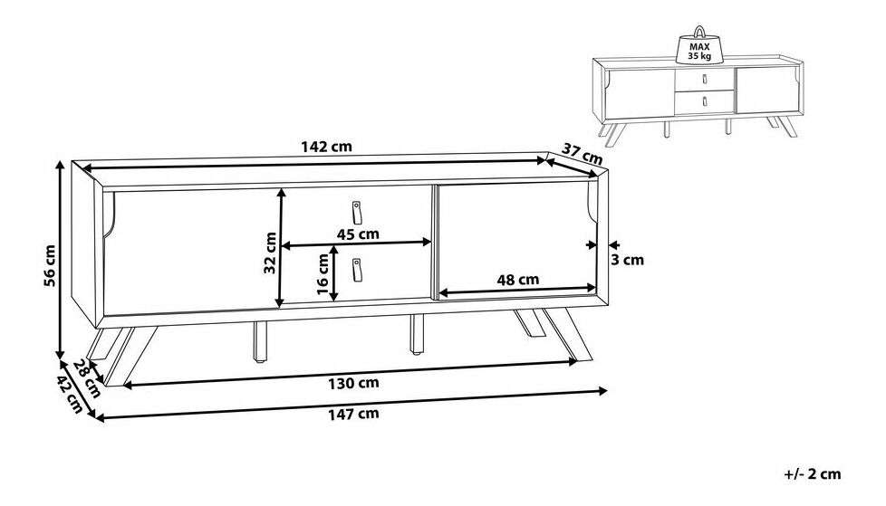 TV stolík/skrinka Aloa (biela)
