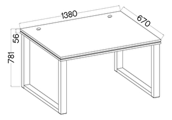 Pc stolík Mantela 160 (dub artisan + čierna)