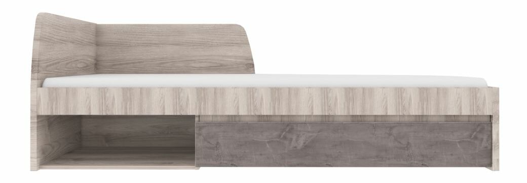 Jednolôžková posteľ 90 IRON (gaštan nairobi + onyx) (s roštom)