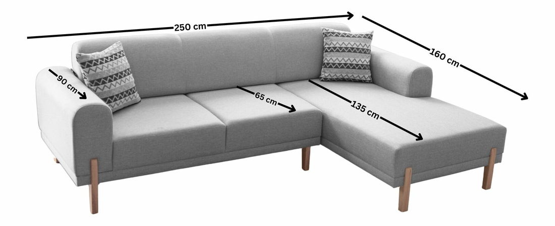 Rohová sedačka Mochi (sivá) (P)