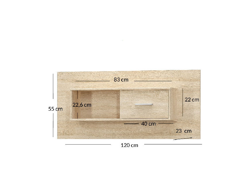 Závesná skrinka Terrell (dub sonoma)