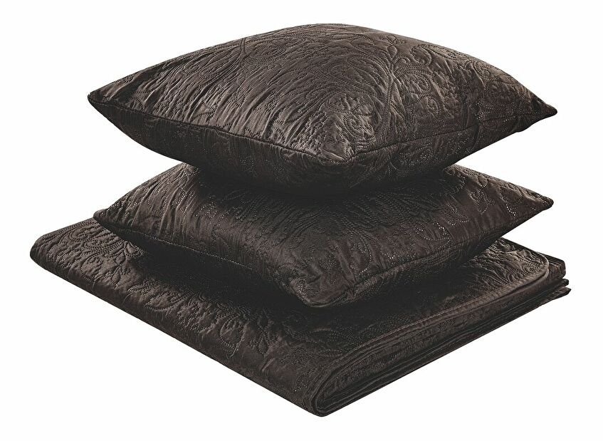 Set prekrivač za krevet + 2 jastuka 160 x 220 cm Rockdale (smeđa) 