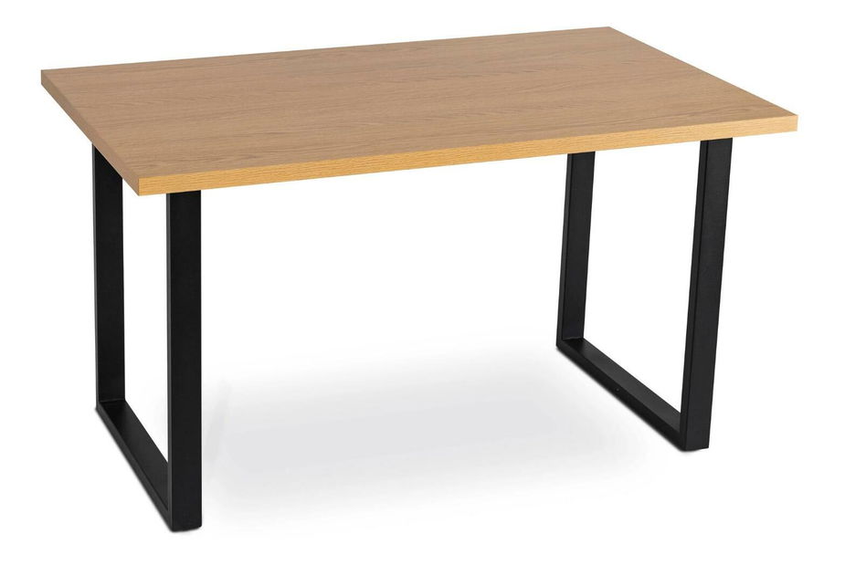 Masă sufragerie Varon (stejar + negru) (pentru 6 persoane)