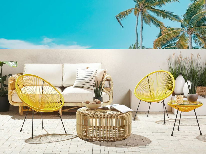 Set pentru grădină ALVAREZ II (galben) (pentru 2 persoane)