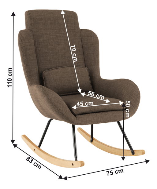Fotelja za ljuljanje Caspera (Brown)