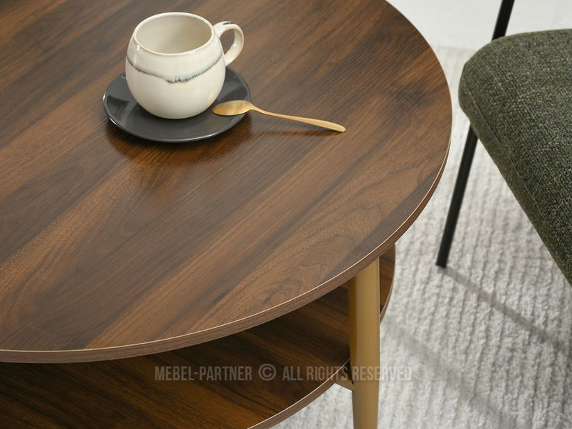 Dohányzóasztal Randolf Xl (dió + arany)