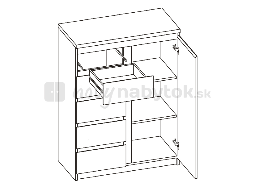 Komoda Pello Typ 30 1D-5S *výpredaj