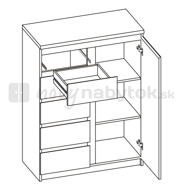 Komoda Pello Typ 30 1D-5S *výpredaj