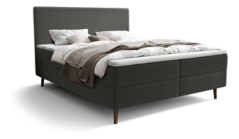 Bračni krevet 200 cm Napoli Bonell (tamnozelena) (s podnicom, s prostorom za odlaganje)