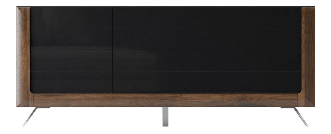 Dulap Kassie Typ 25 (negru lucios + nuc columbia)