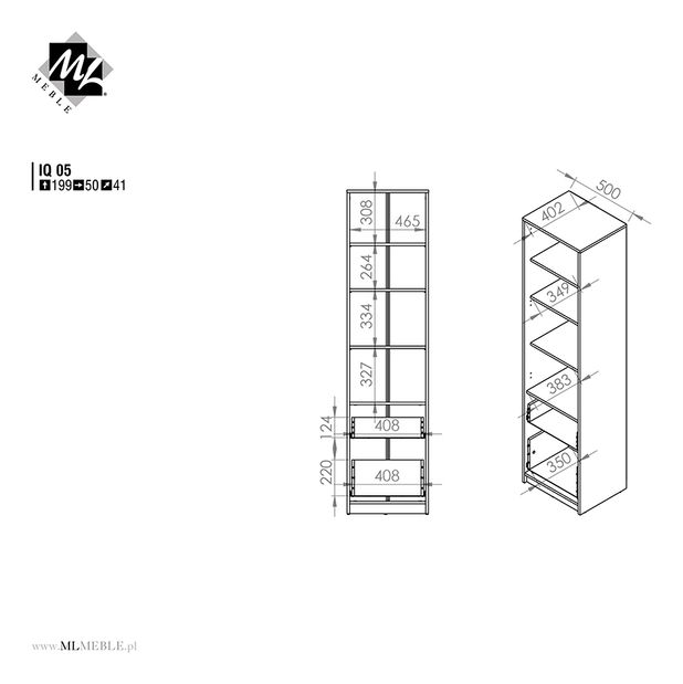 Polcos szekrény Korte 05 (tengeri)