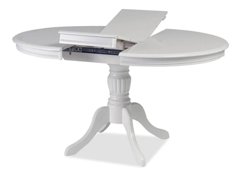 Masă extensibilă de sufragerie 106-141 cm Oliner (alb) (pentru 4 până la 6 persoane)