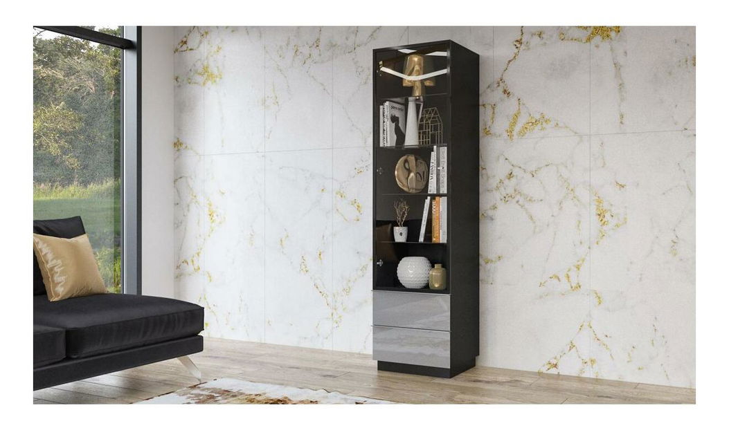 Viseća vitrina Henry Typ 05 (siva + sivi visoki sjaj)