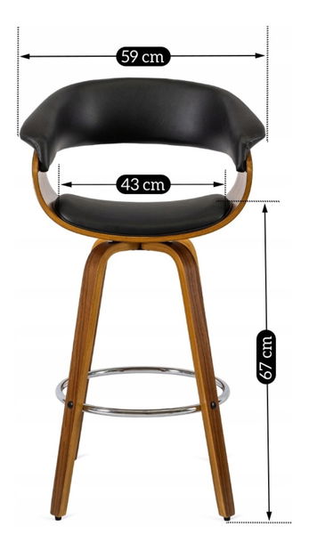 Bárszék Jerrey (fekete + dió) 