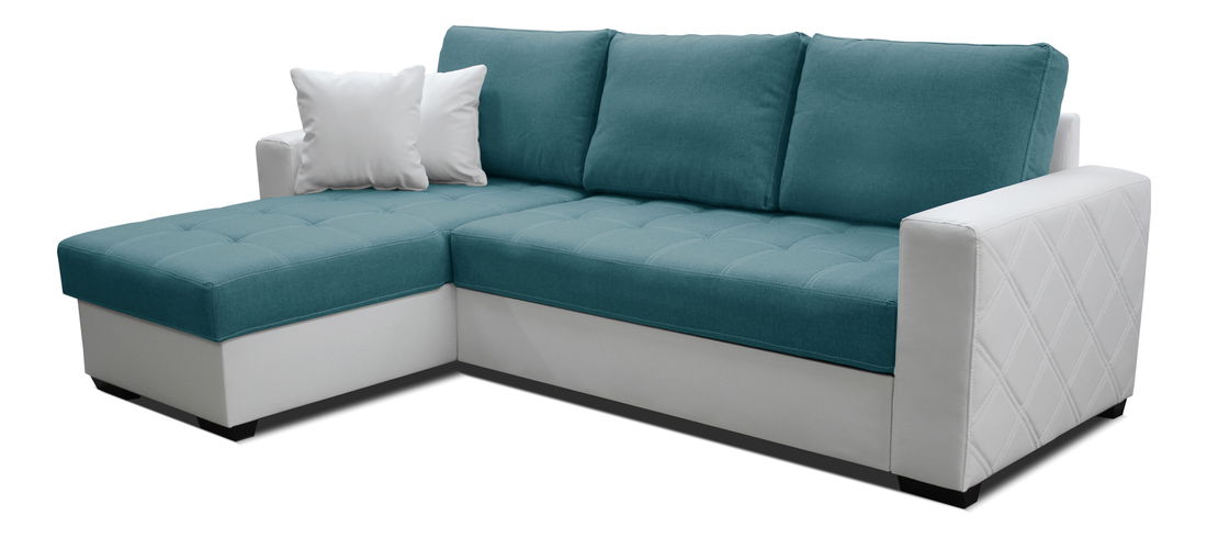 Rohová sedačka Faro L+2F (tyrkysová + biela) (L)
