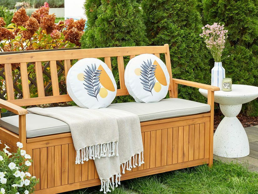 Sada 2 ozdobných vankúšov ⌀ 40 cm Vioz (biela)