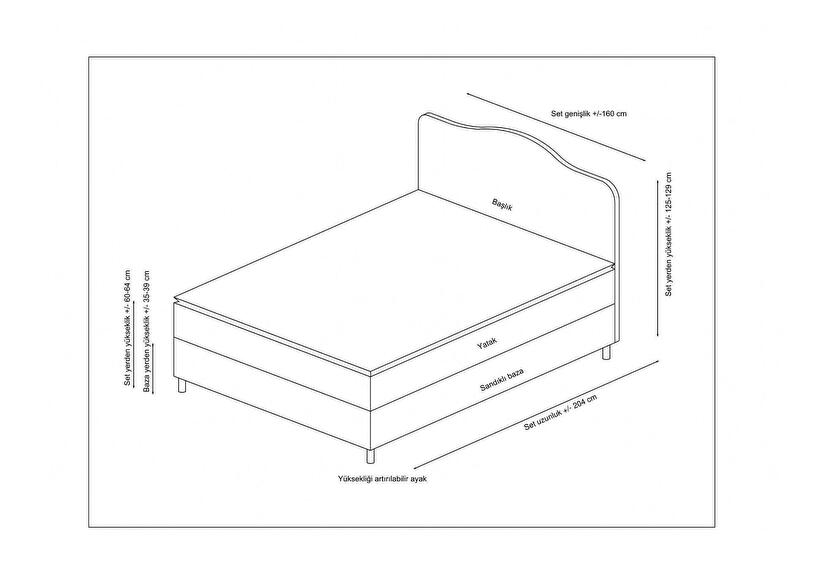 Boxspring posteľ Vassilium (béžová)