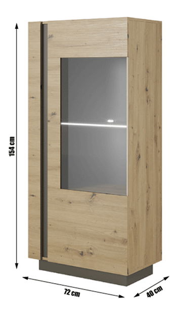 Vitrin City Typ 72 (Tölgy Artisan + Grafit)