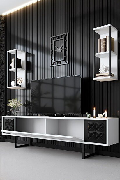 Mobilier living Buon (Alb + Negru)