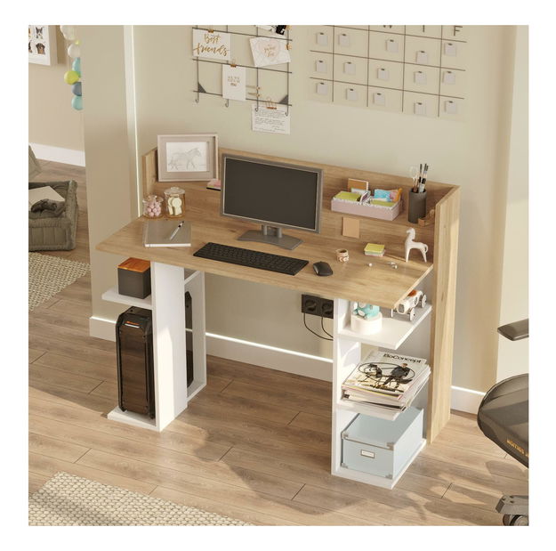 PC asztal Verbato (fehér + tölgy) 