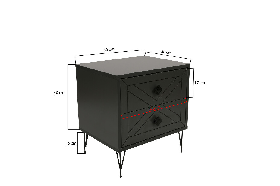 Nočný stolík Luana (antracit)